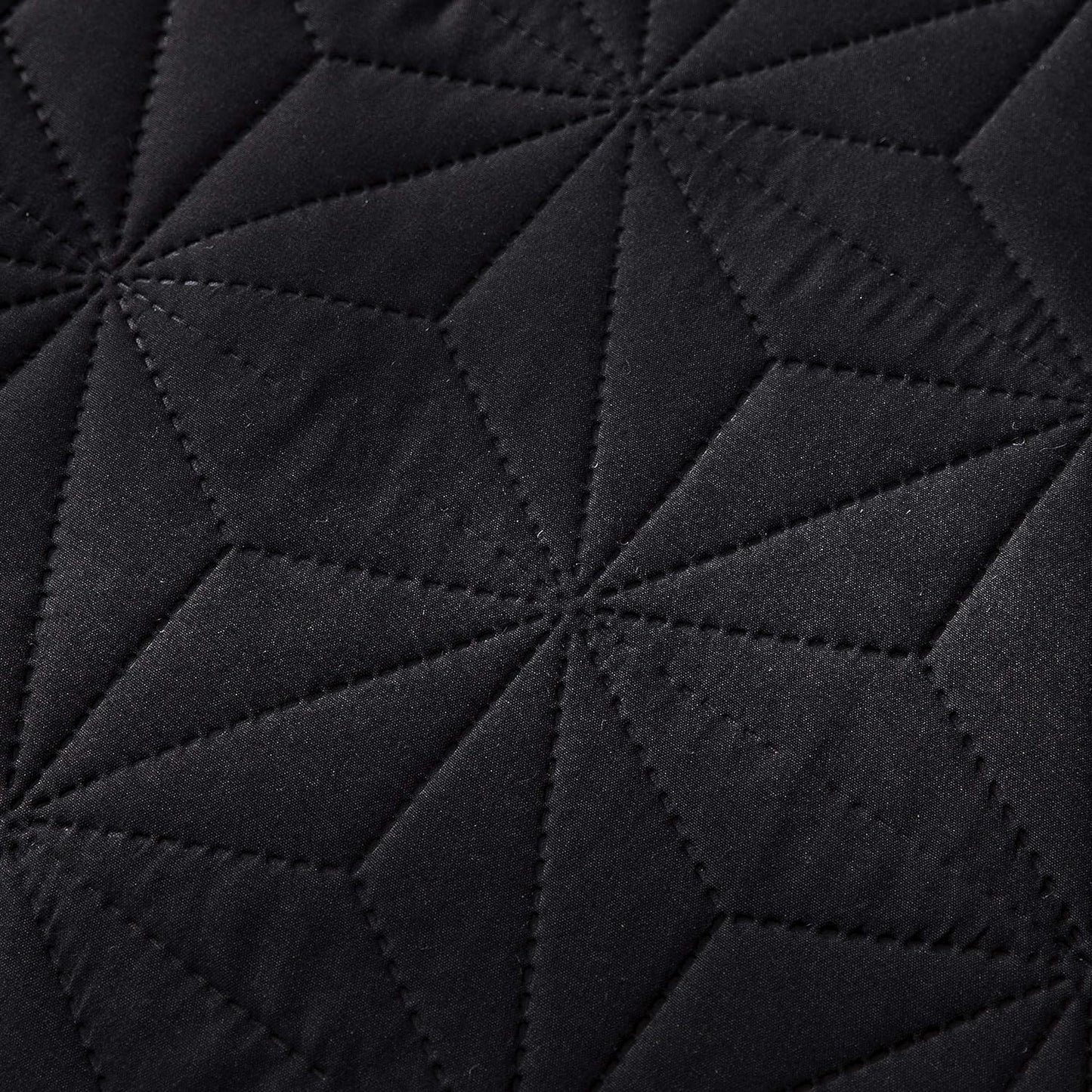 Solid Black 3 Piece Lightweight Bedding Quilt Set