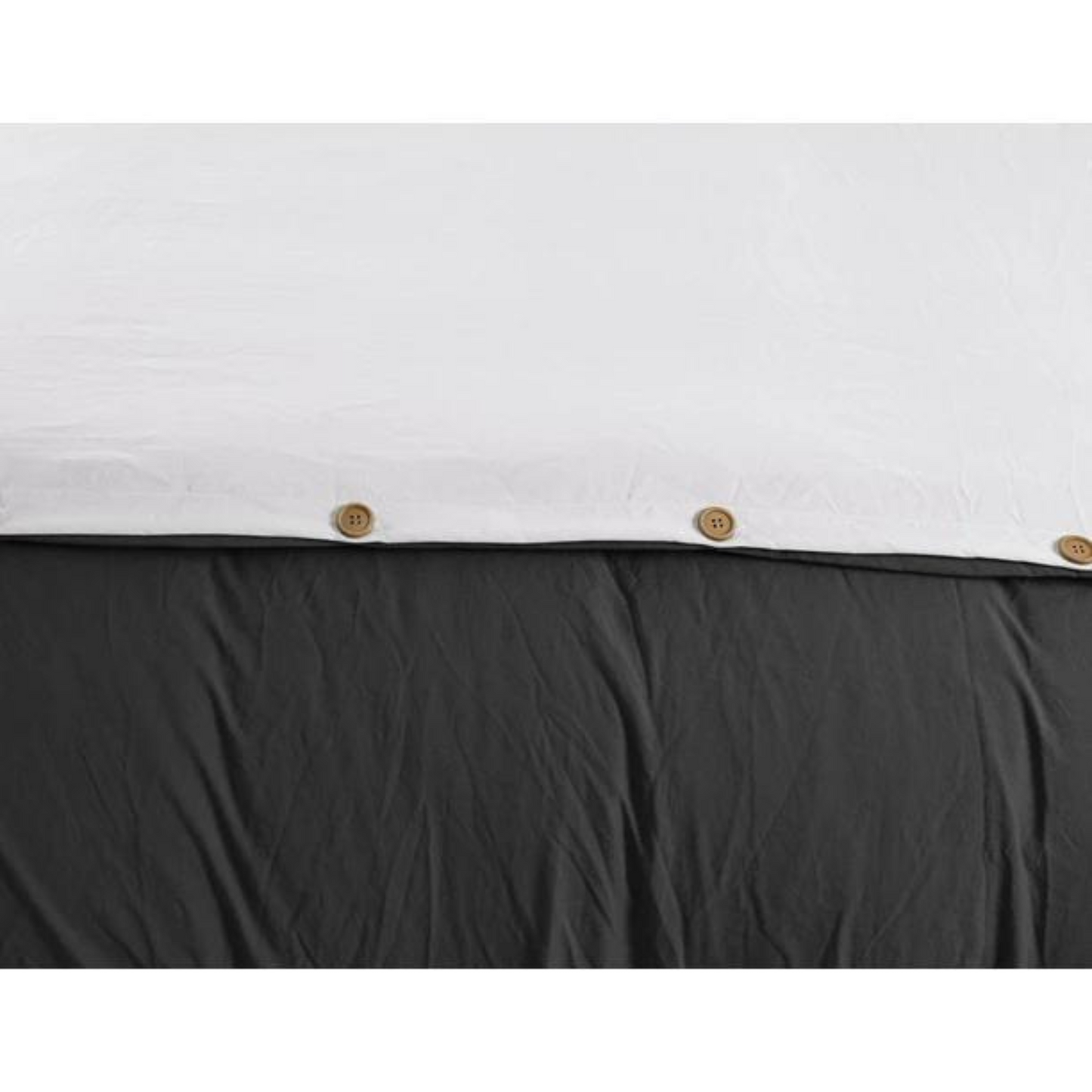 White & Grey Reversible 3 Piece Duvet Cover Set