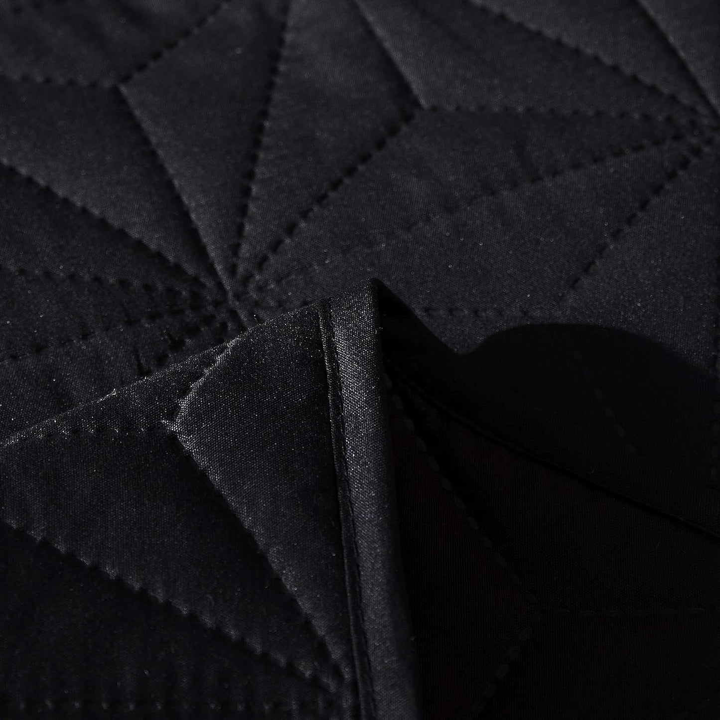 Solid Black 3 Piece Lightweight Bedding Quilt Set