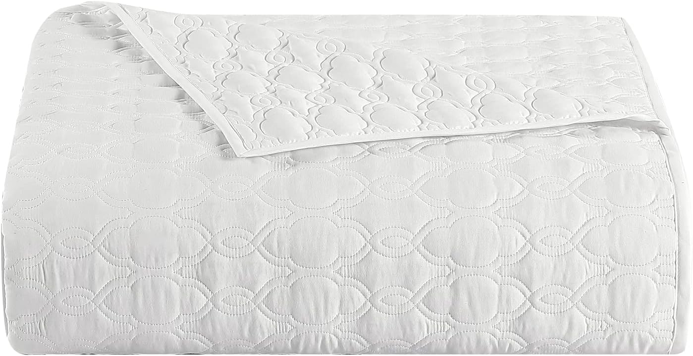 Parure de lit légère 3 pièces blanc uni