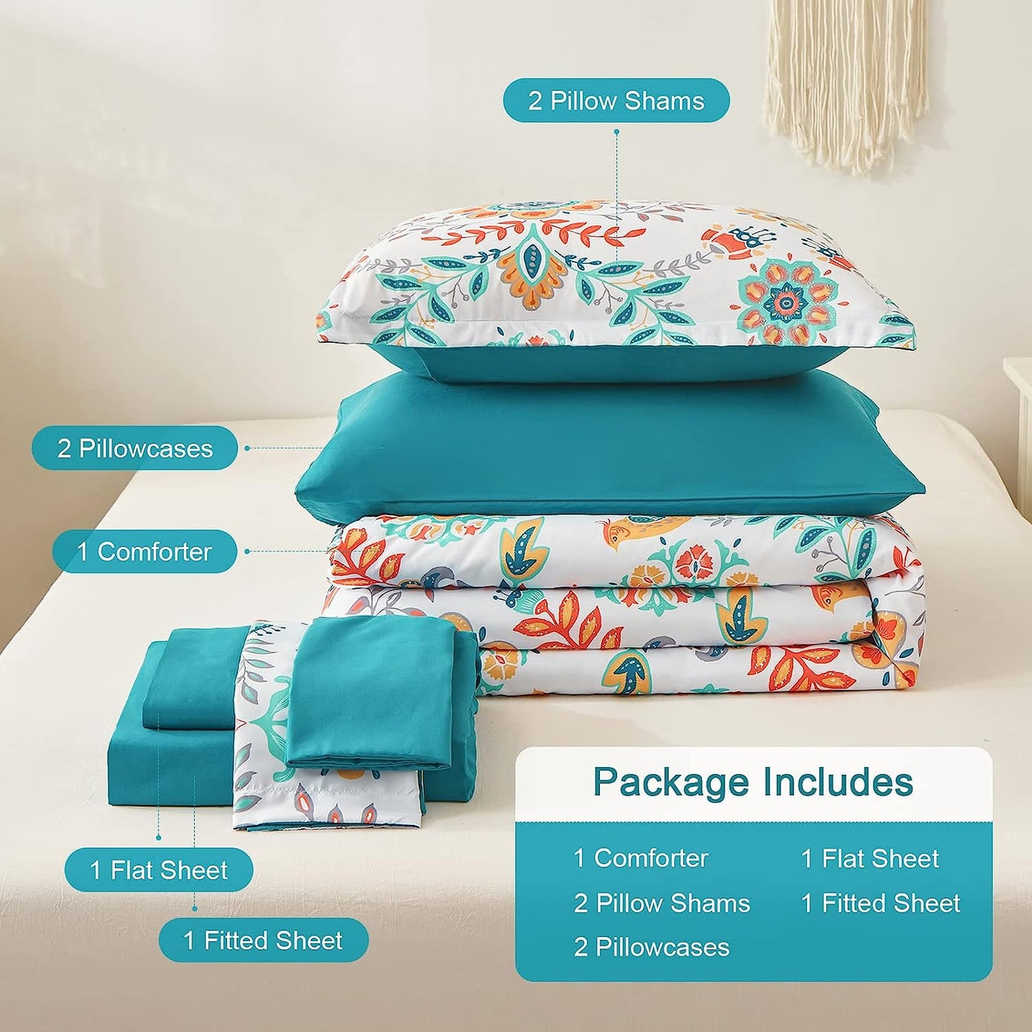 Floral Medallion 7 Piece Comforter Set