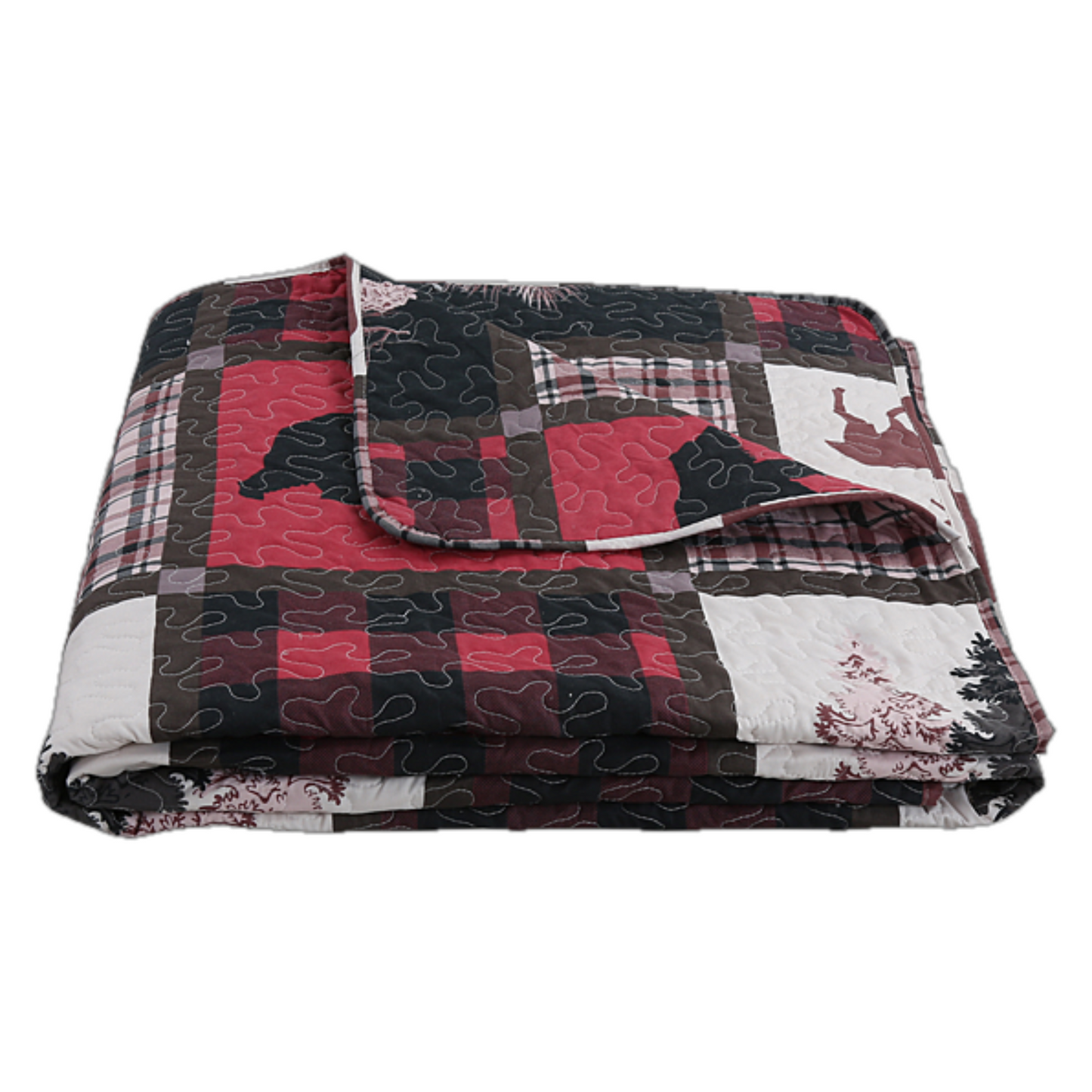 Cottage Cabin Patchwork 3 Piece Bedding Quilt Set