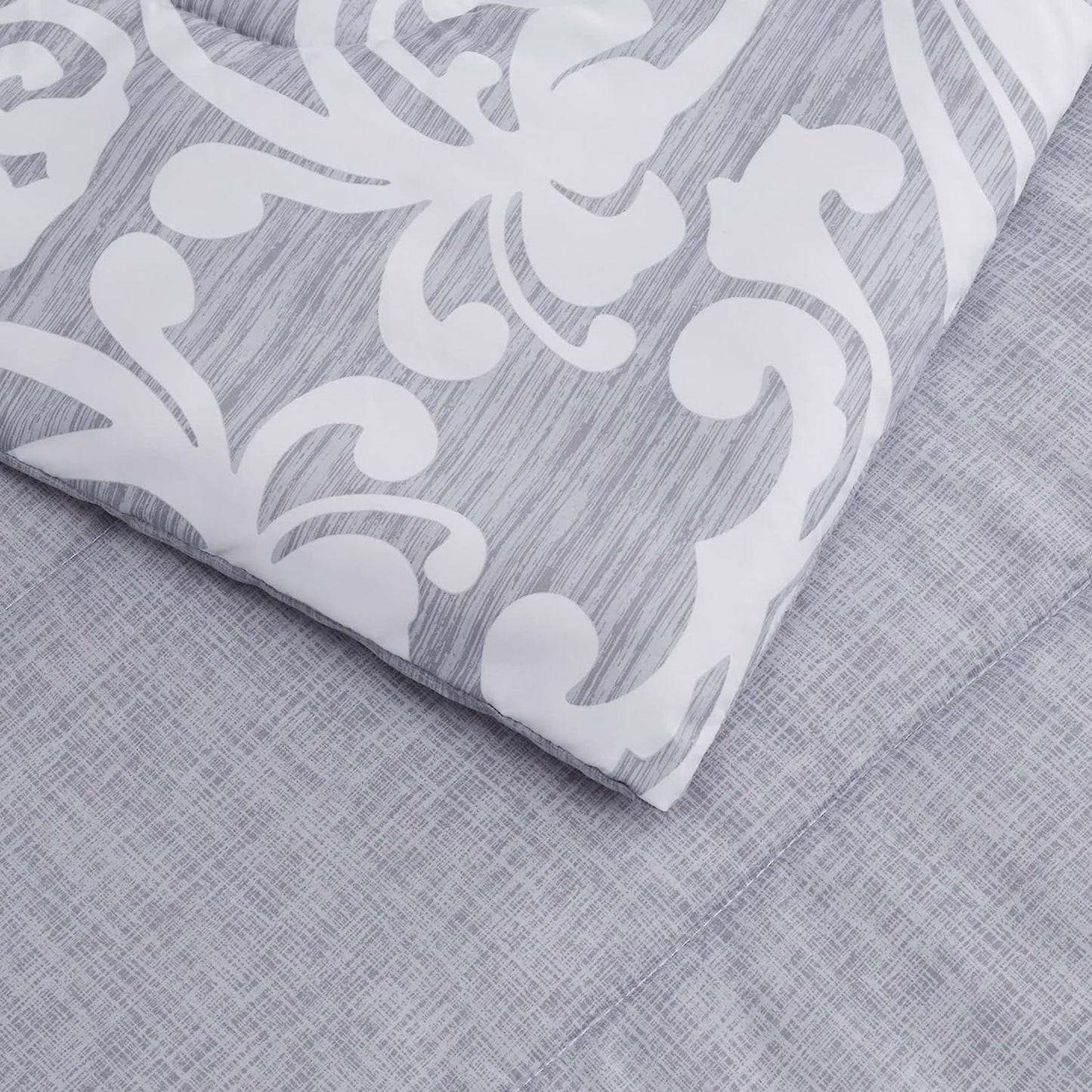 Grey Medallion - 5/7 Piece Reversible Comforter Set
