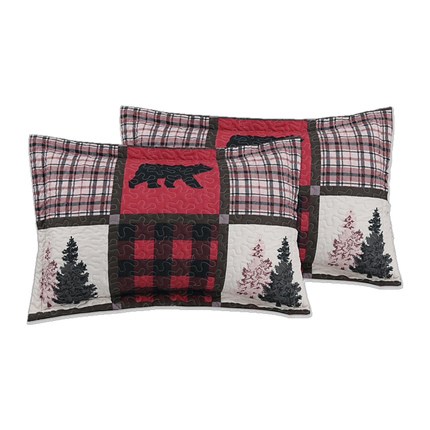 Cottage Cabin Patchwork 3 Piece Bedding Quilt Set