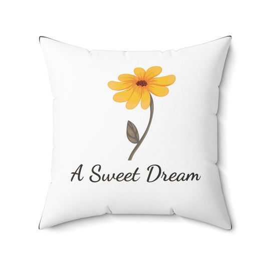 Yellow Floral "A Sweet Dream" Accent Pillow