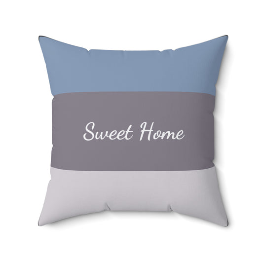 Boho Blue Grey Accent Pillow