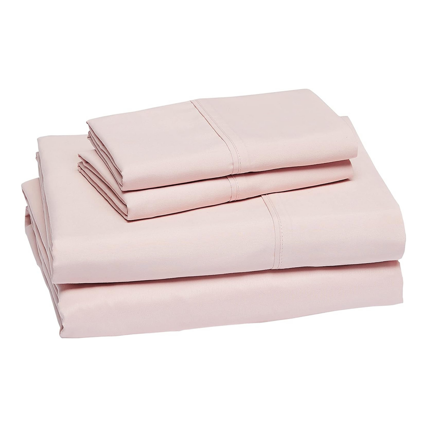Ensemble de draps 4 pièces à poche profonde rose uni