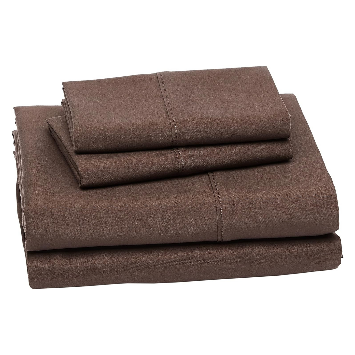 Ensemble de draps 4 pièces à poche profonde en chocolat solide