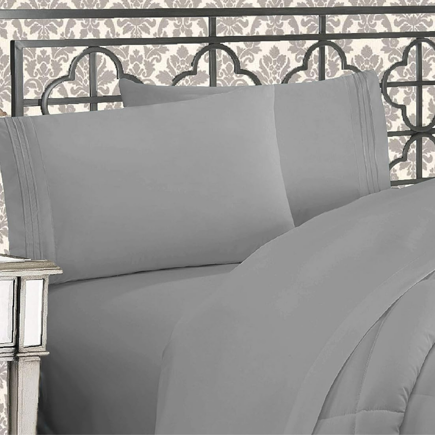 Silver Deep Pocket 4 Piece Sheet Set