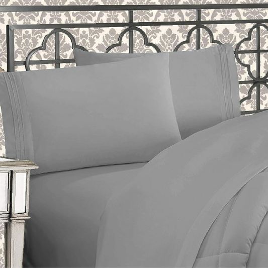 Silver Deep Pocket 4 Piece Sheet Set