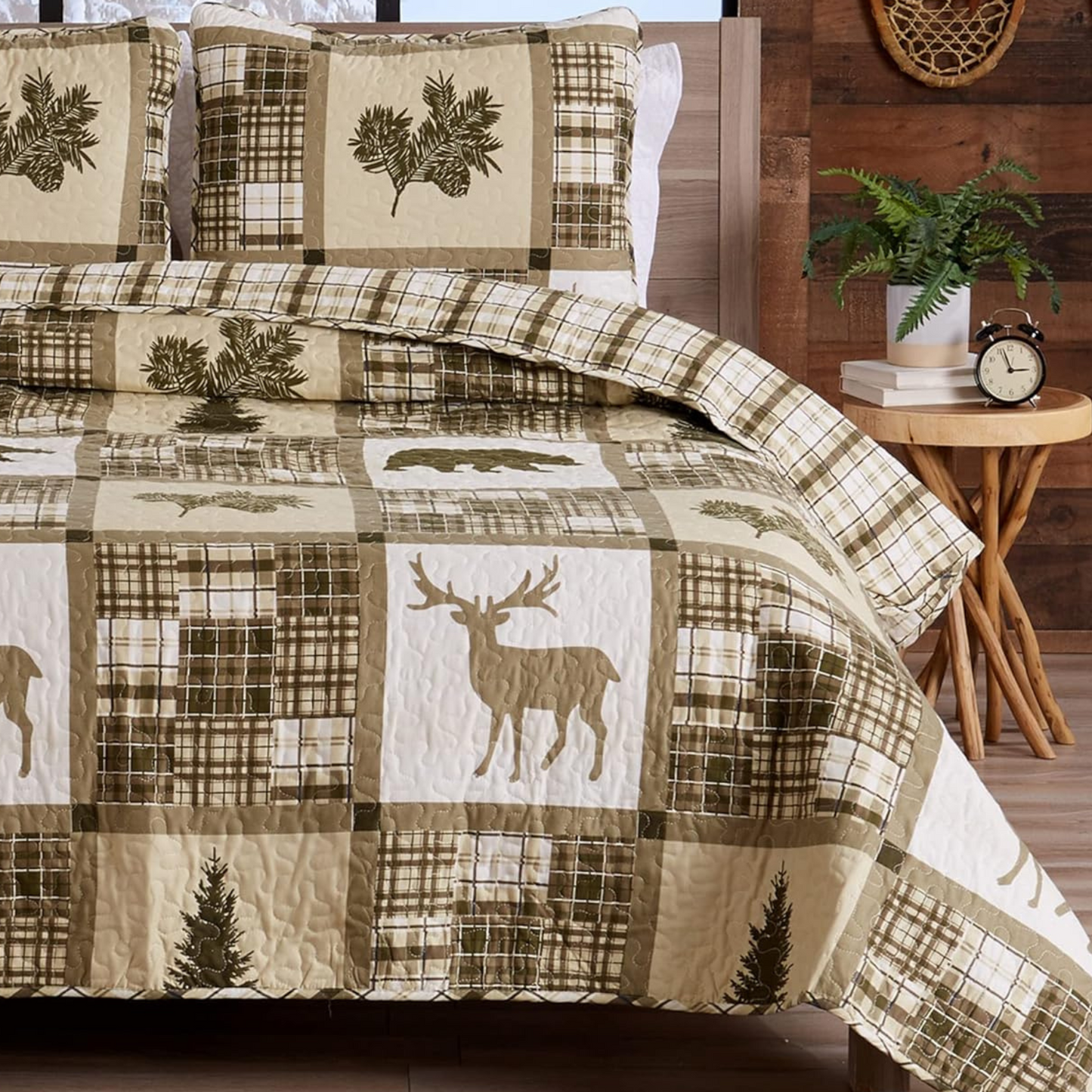 Stonehurst Plaid Patchwork 3 Piece Bedding Quilt Set