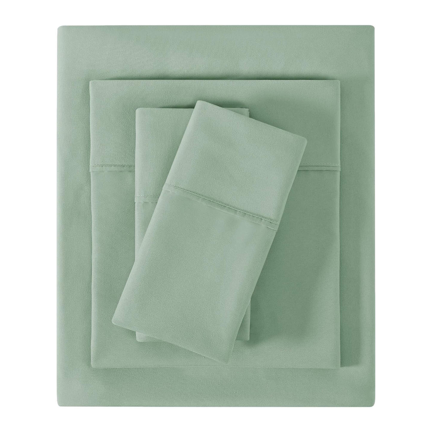 Ensemble de draps 4 pièces à poche profonde vert sauge