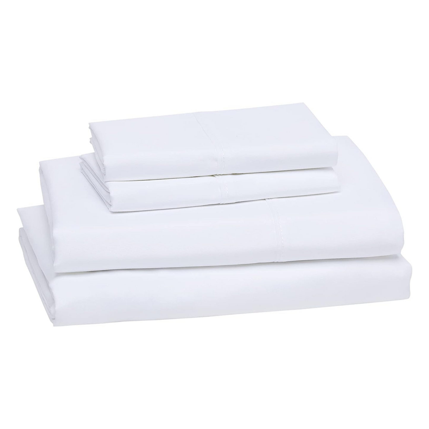 Ensemble de draps 4 pièces à poche profonde blanc uni
