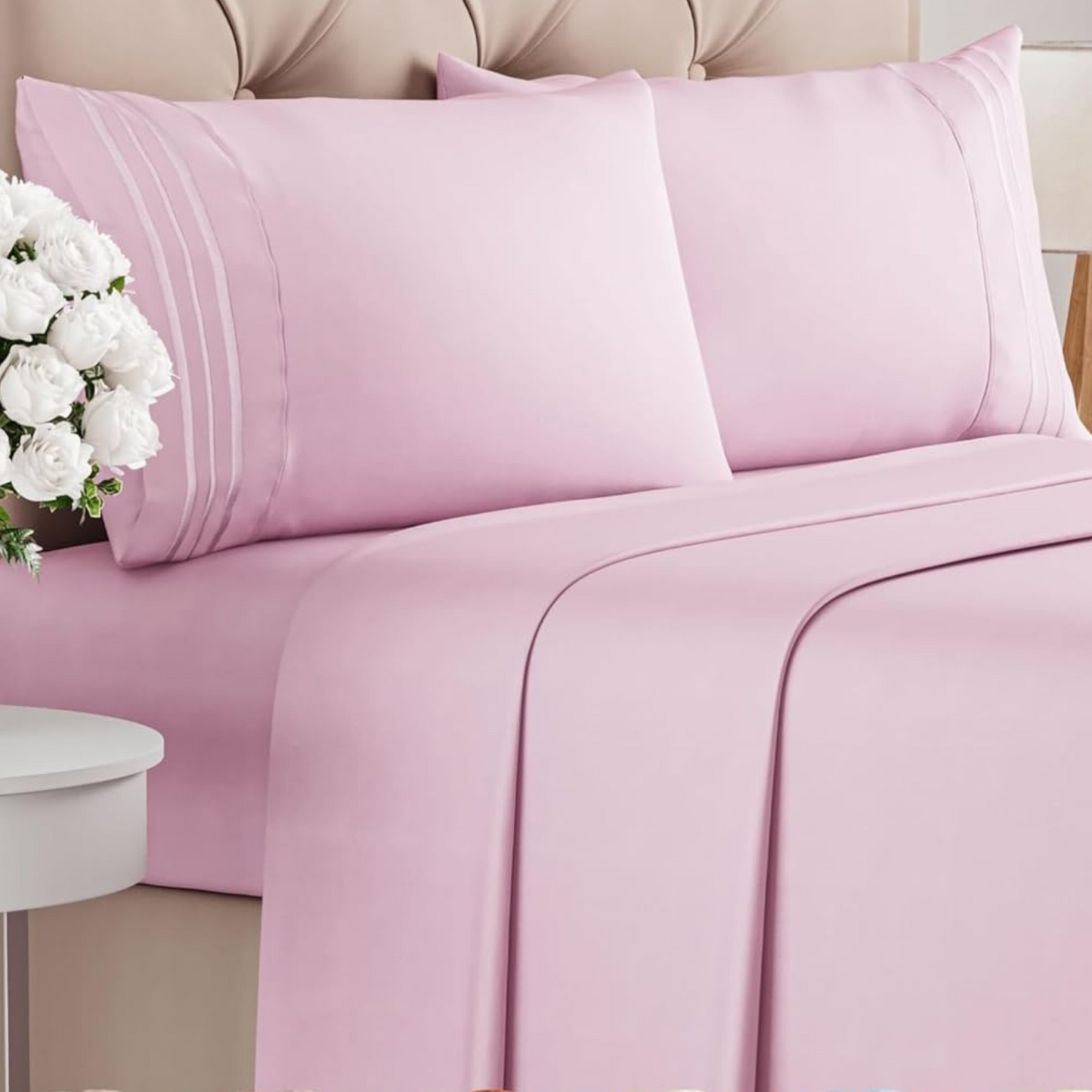 Pink Deep Pocket 4 Piece Sheet Set