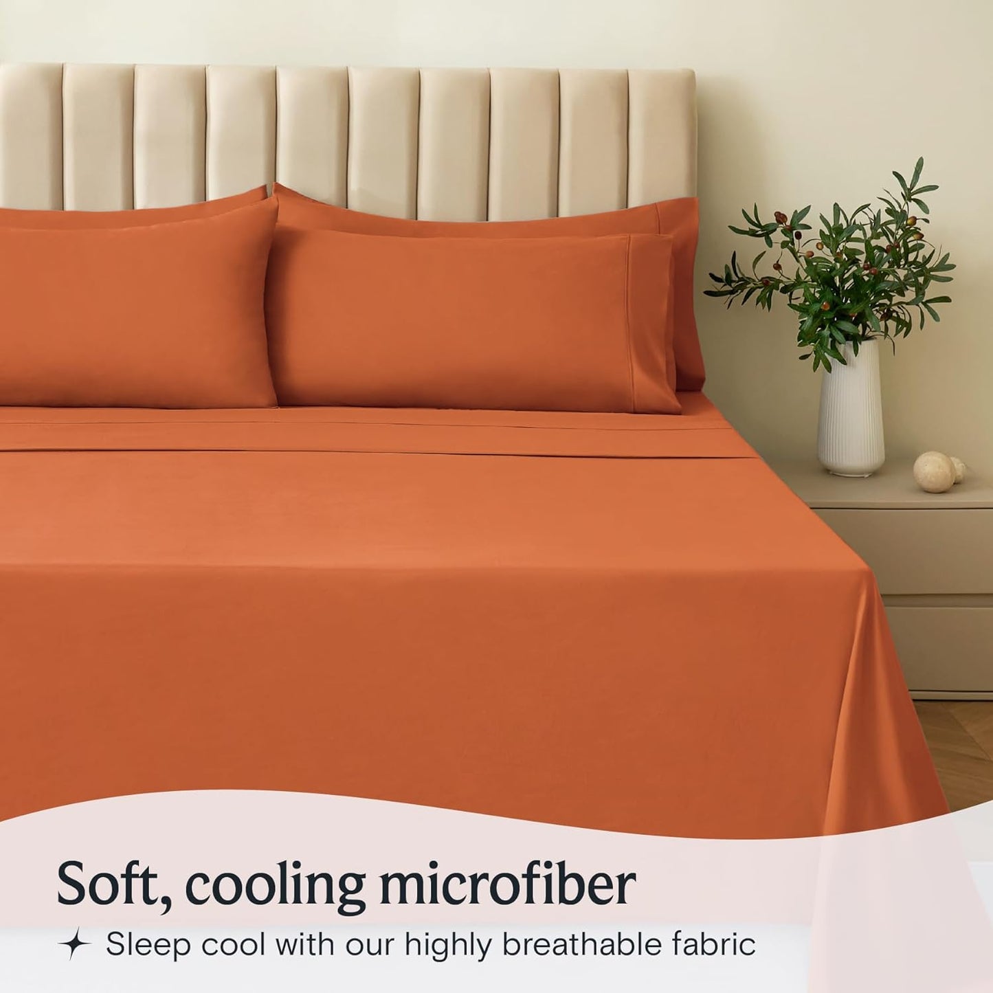 Autumn Orange Deep Pocket 6 Piece Sheet Set