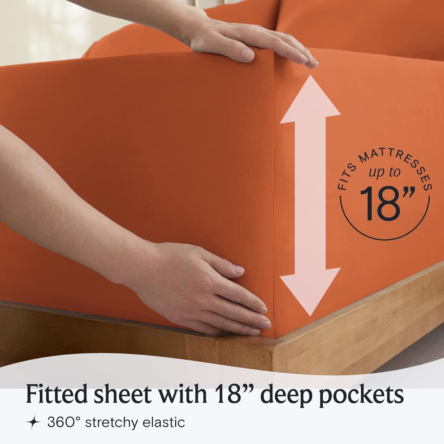Autumn Orange Deep Pocket 6 Piece Sheet Set