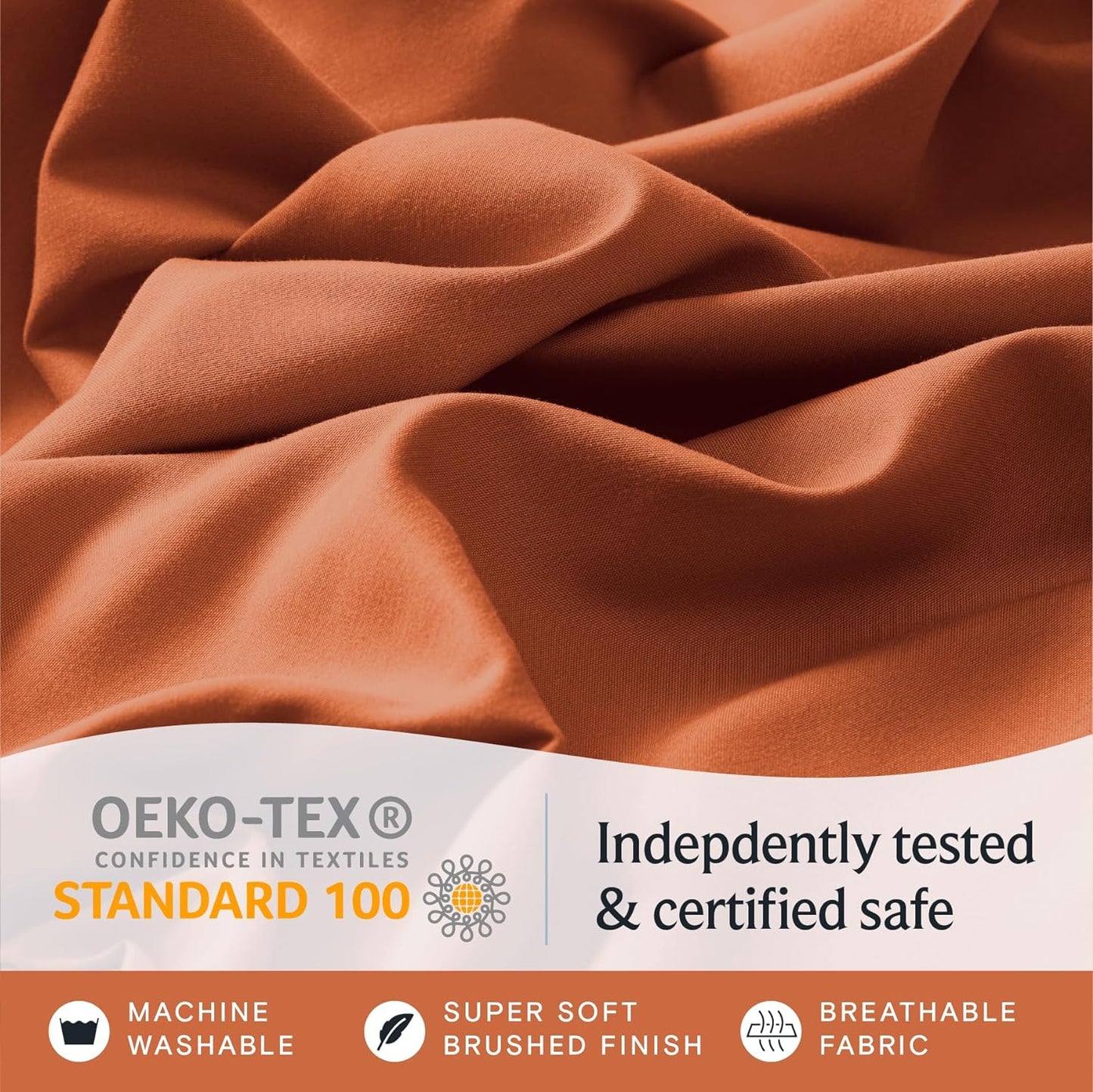 Autumn Orange Deep Pocket 6 Piece Sheet Set