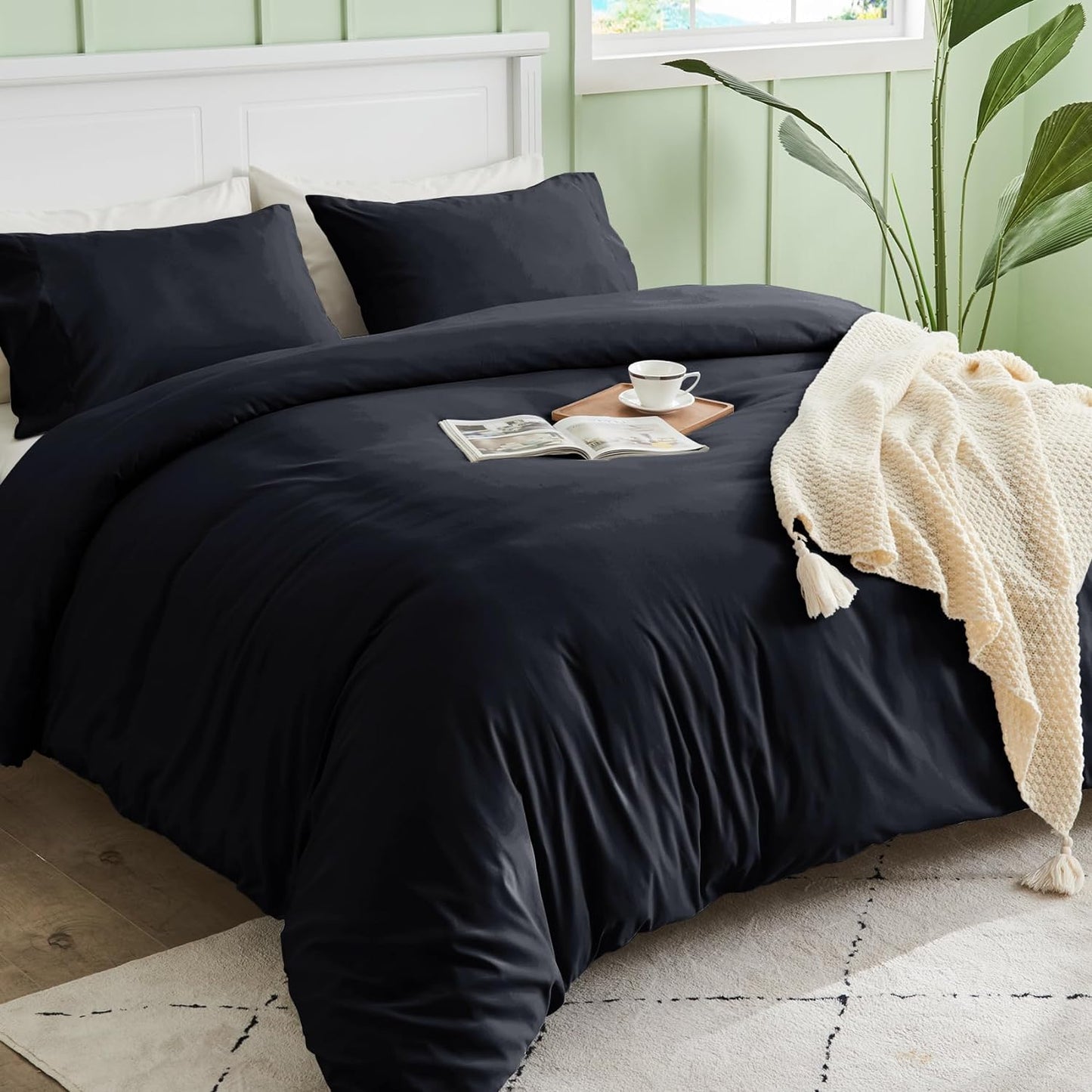 Black 3 Piece Duvet Cover Set