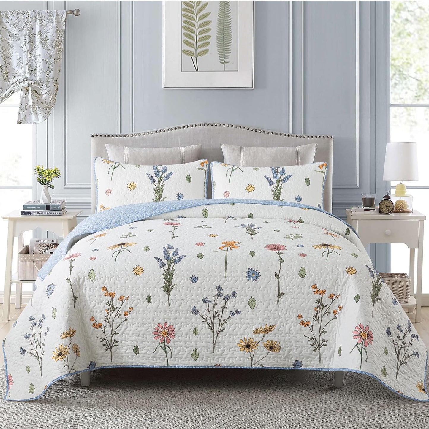 Ensemble de literie 3 pièces Blue Botanical Shower