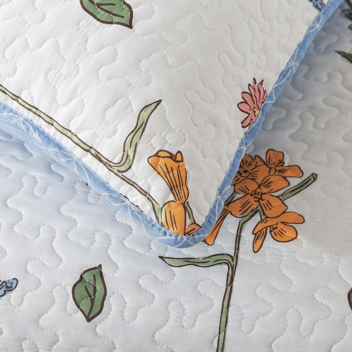 Ensemble de literie 3 pièces Blue Botanical Shower