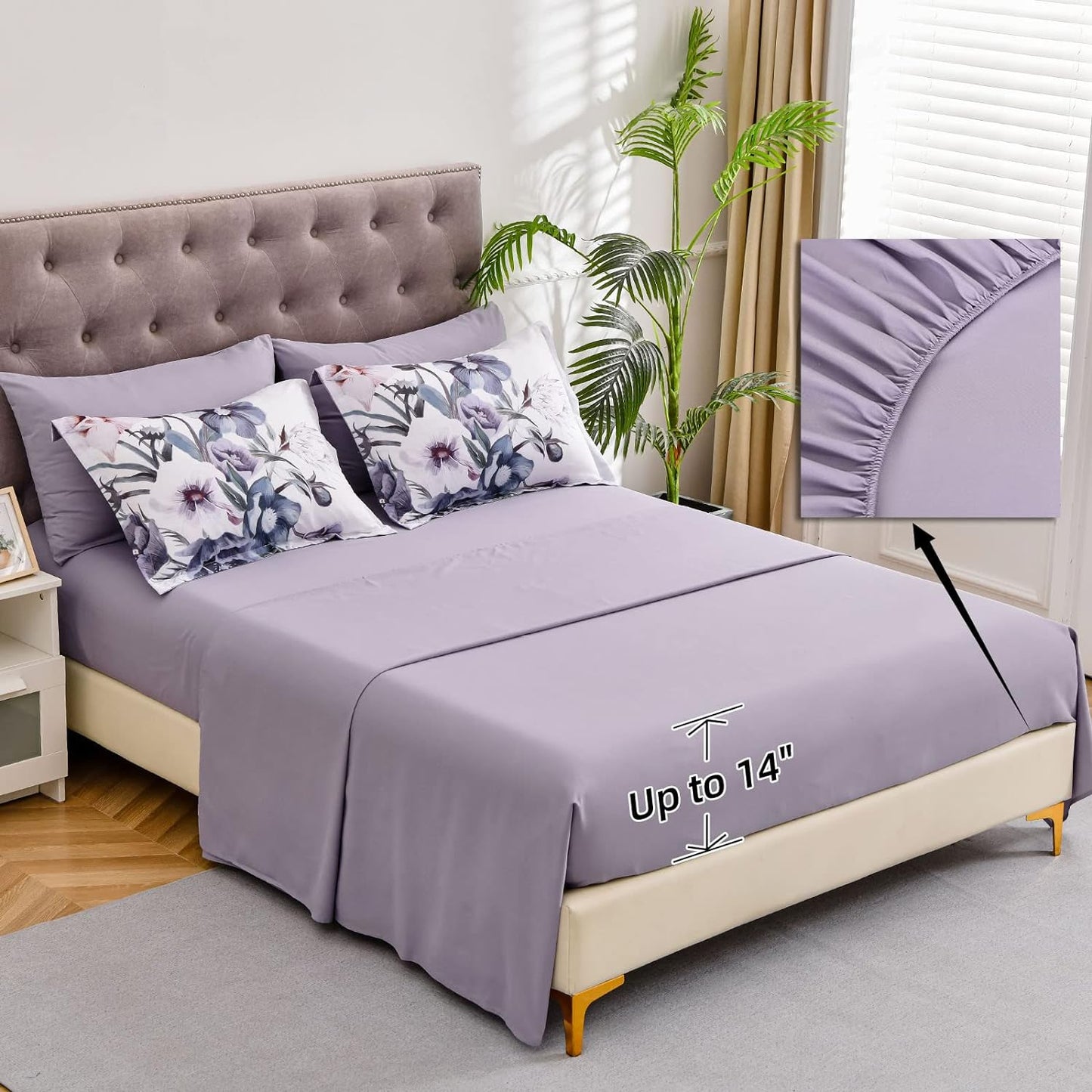 Boho Purple Floral 7 Piece Comforter Set