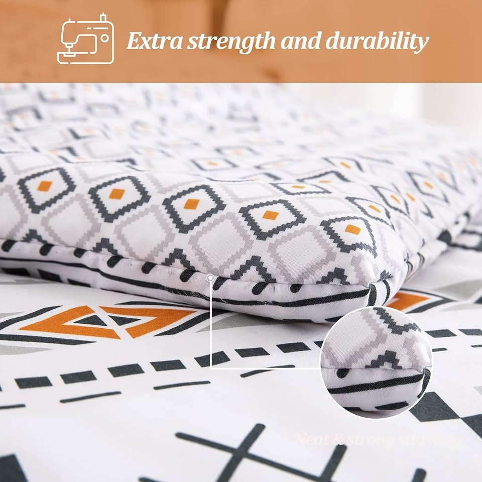 Burnt Orange Boho Reversible 3 Piece Comforter Set
