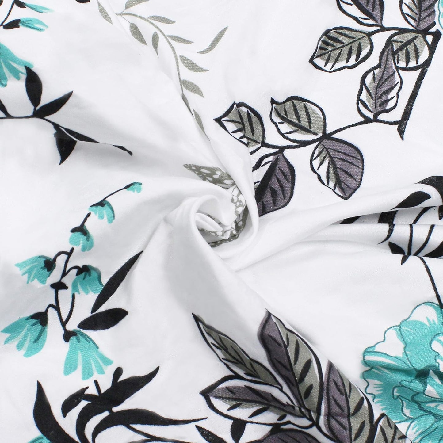 Butterflies & Turquoise Floral - 3 Piece Duvet Cover Set