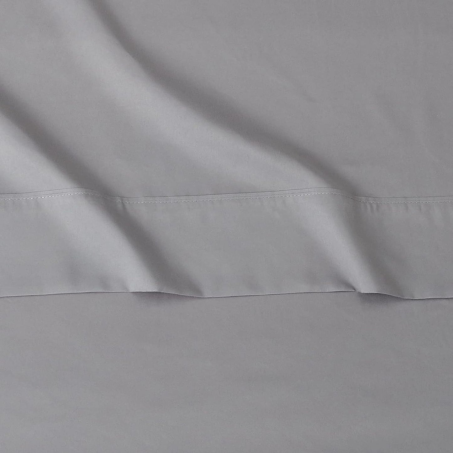 Ensemble de draps 4 pièces à poche profonde gris uni