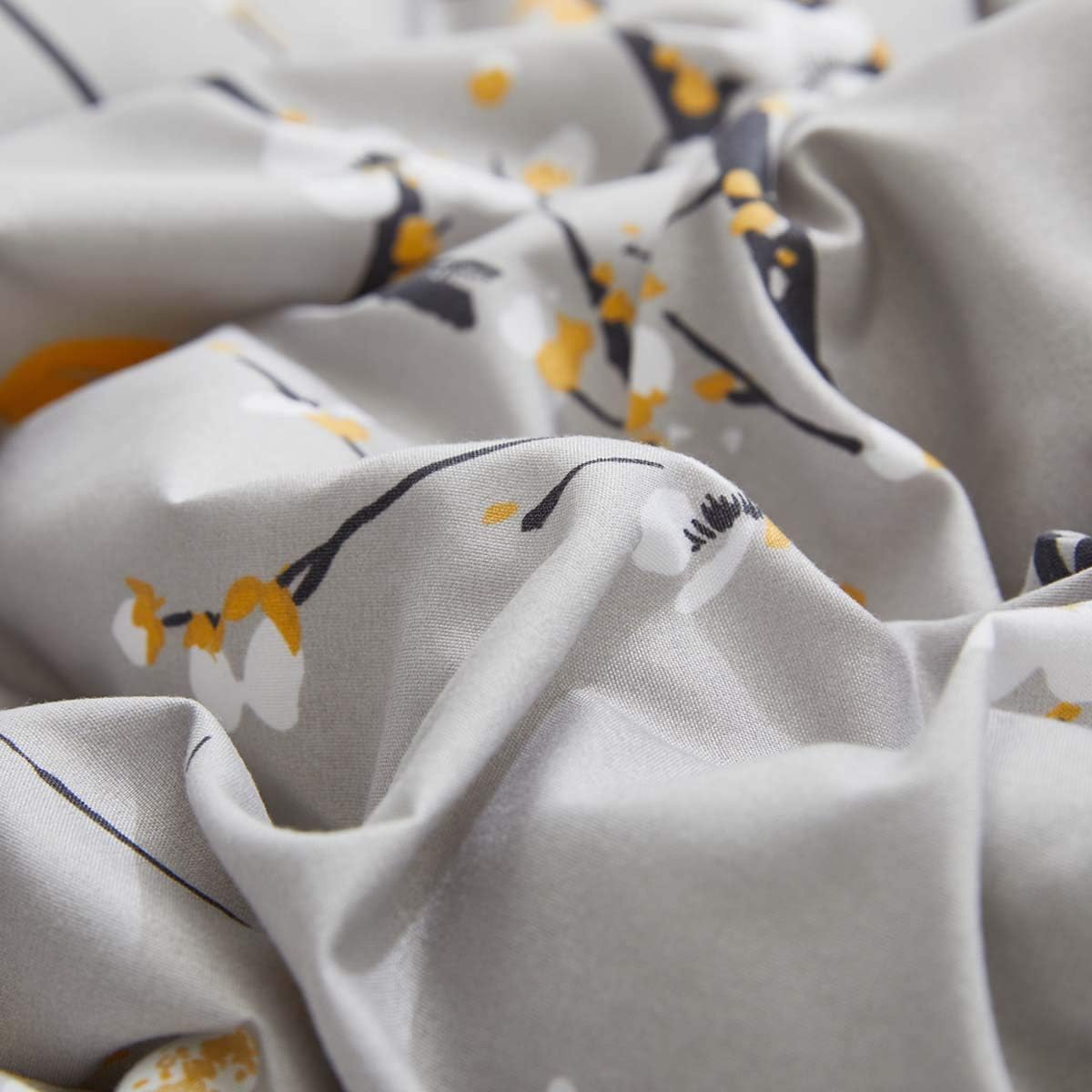 Botanical Grey & Tan Floral Branches 7 Piece Comforter Set