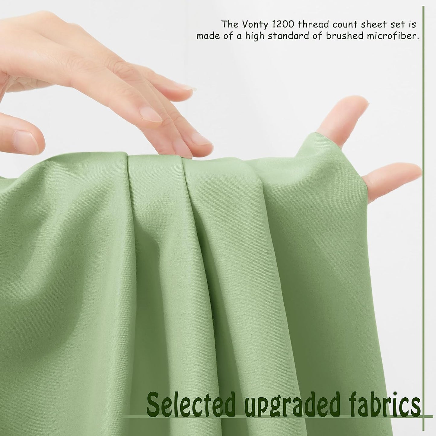 Ensemble de draps 4 pièces vert clair