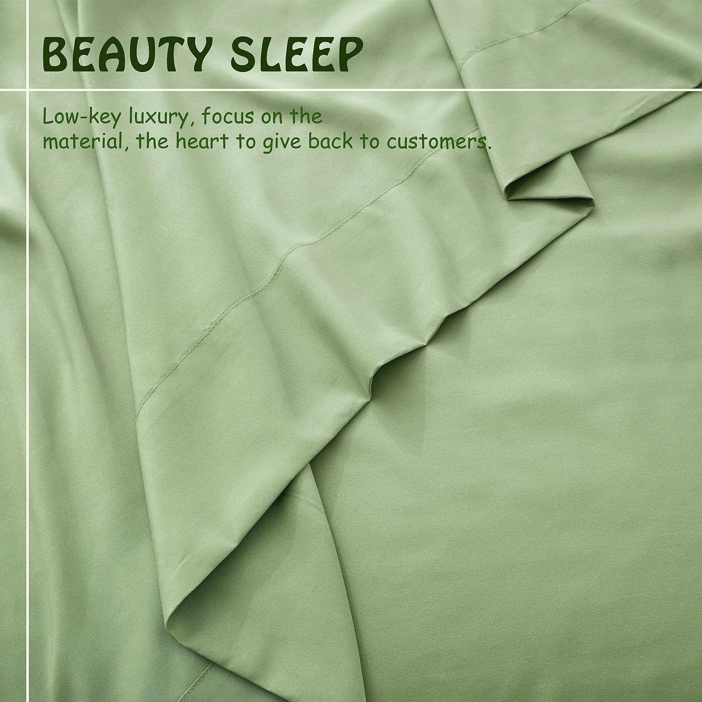 Ensemble de draps 4 pièces vert clair