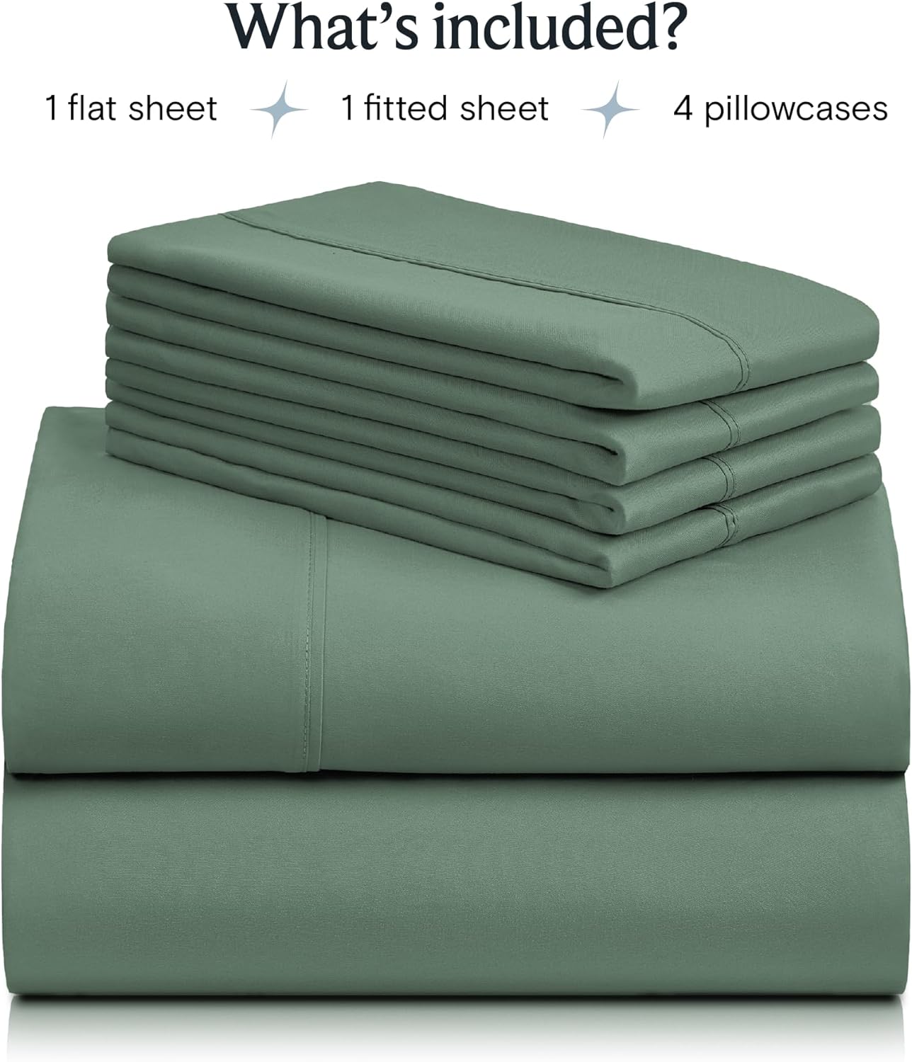 Moss Green Deep Pocket 6 Piece Sheet Set