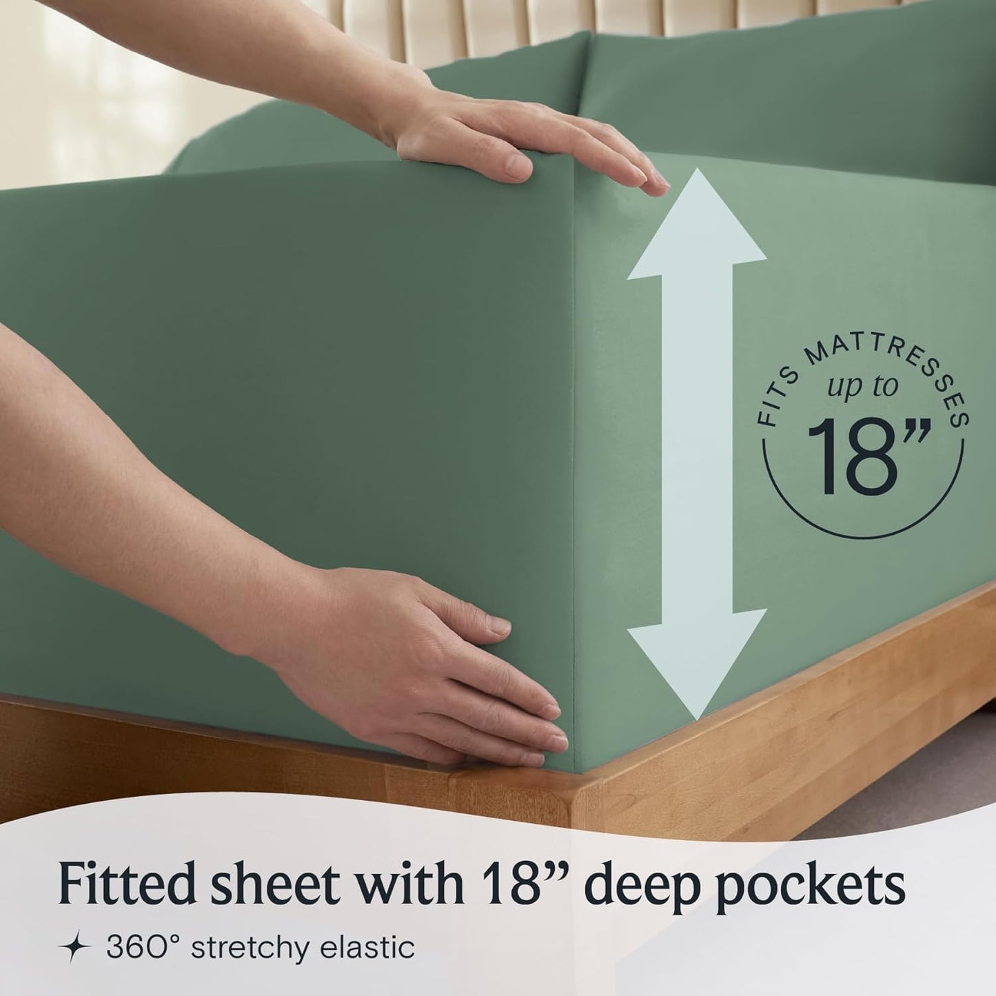 Moss Green Deep Pocket 6 Piece Sheet Set
