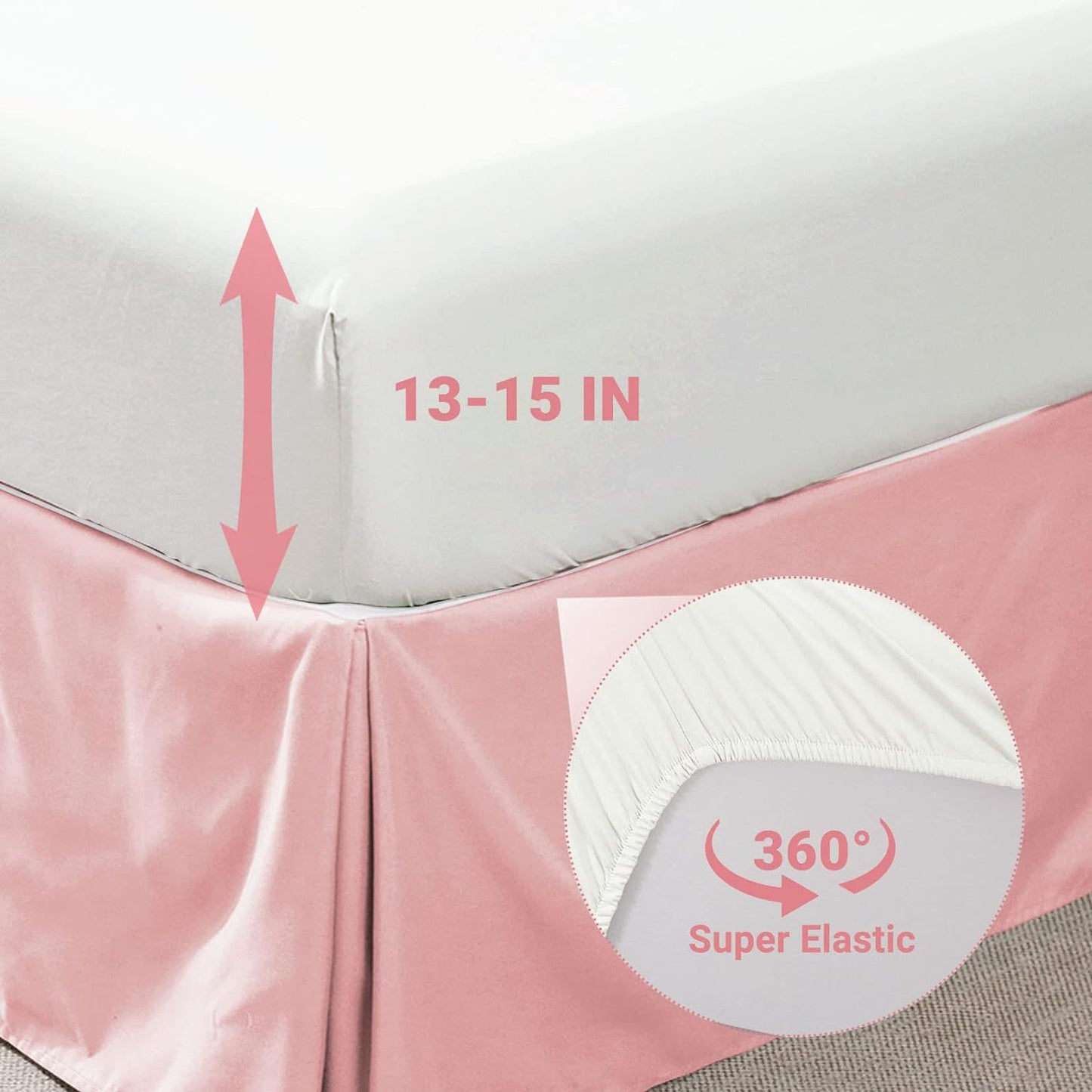 Pink & Ivory Pintuck 7 Piece Comforter Set