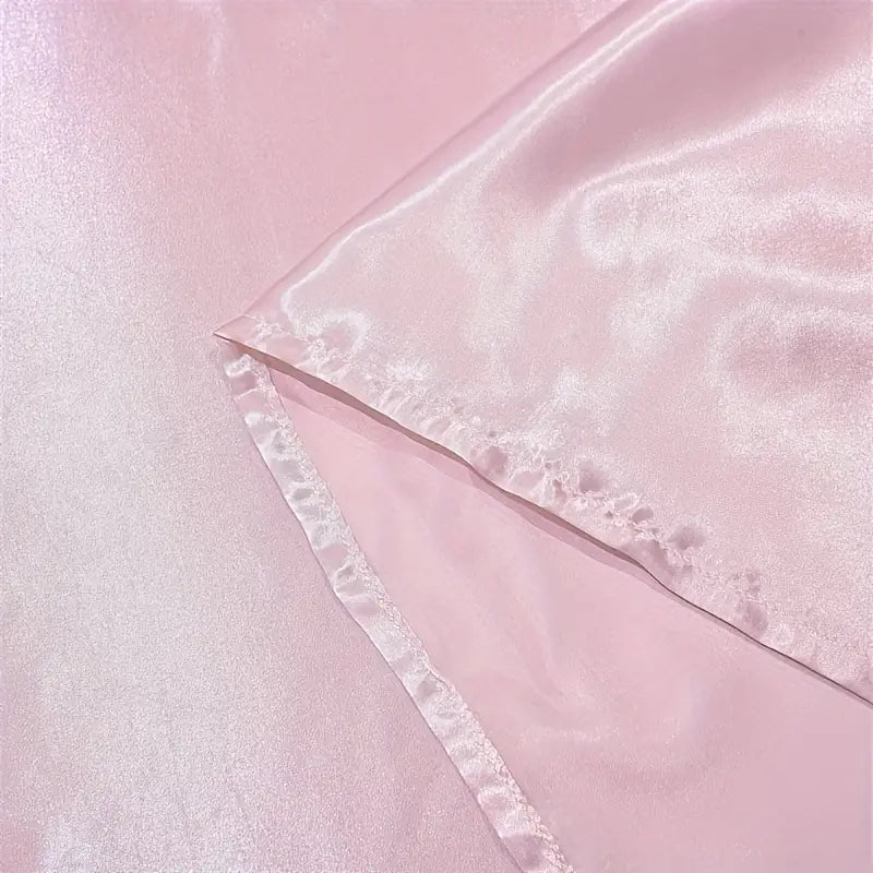 Solid Pink Satin 4 Piece Sheet Set