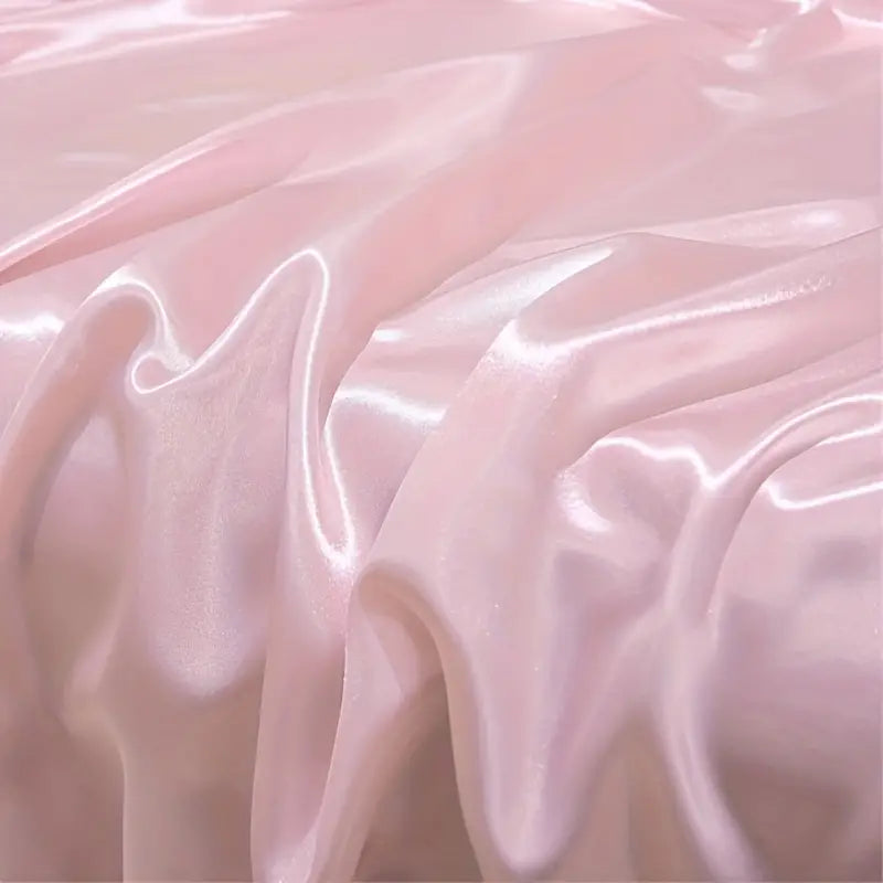 Solid Pink Satin 4 Piece Sheet Set