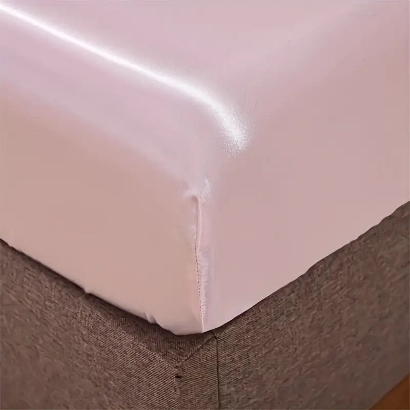 Solid Pink Satin 4 Piece Sheet Set