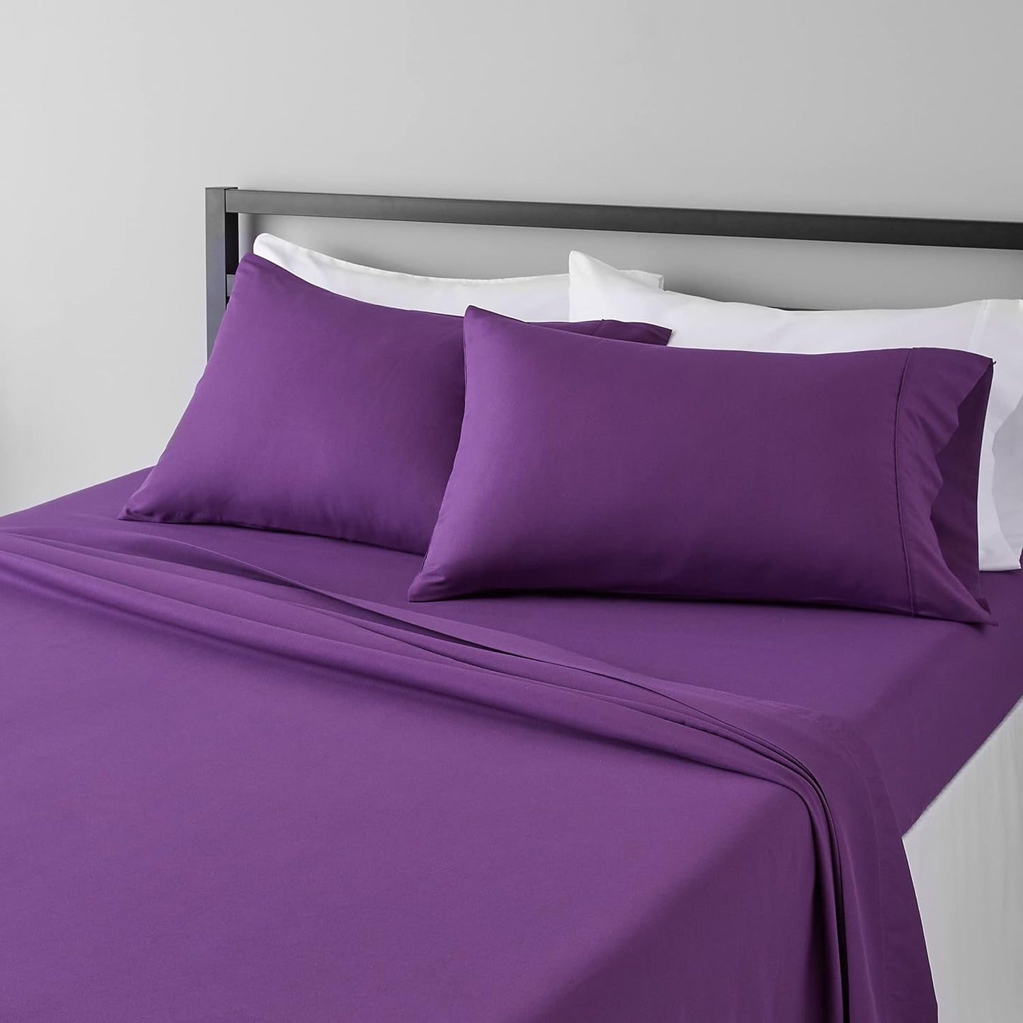 Ensemble de draps 4 pièces à poche profonde Prune
