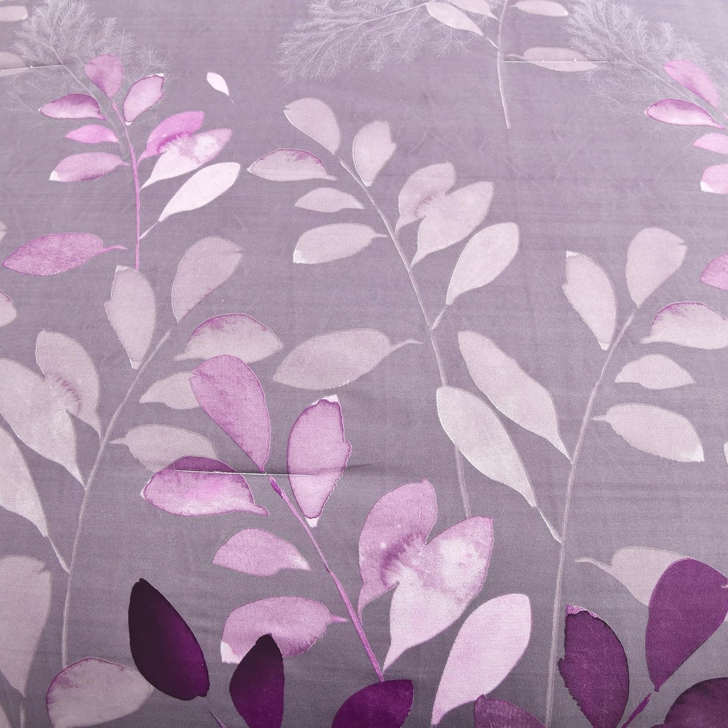 Botanical Purple Leaves 3 Piece Comforter Set