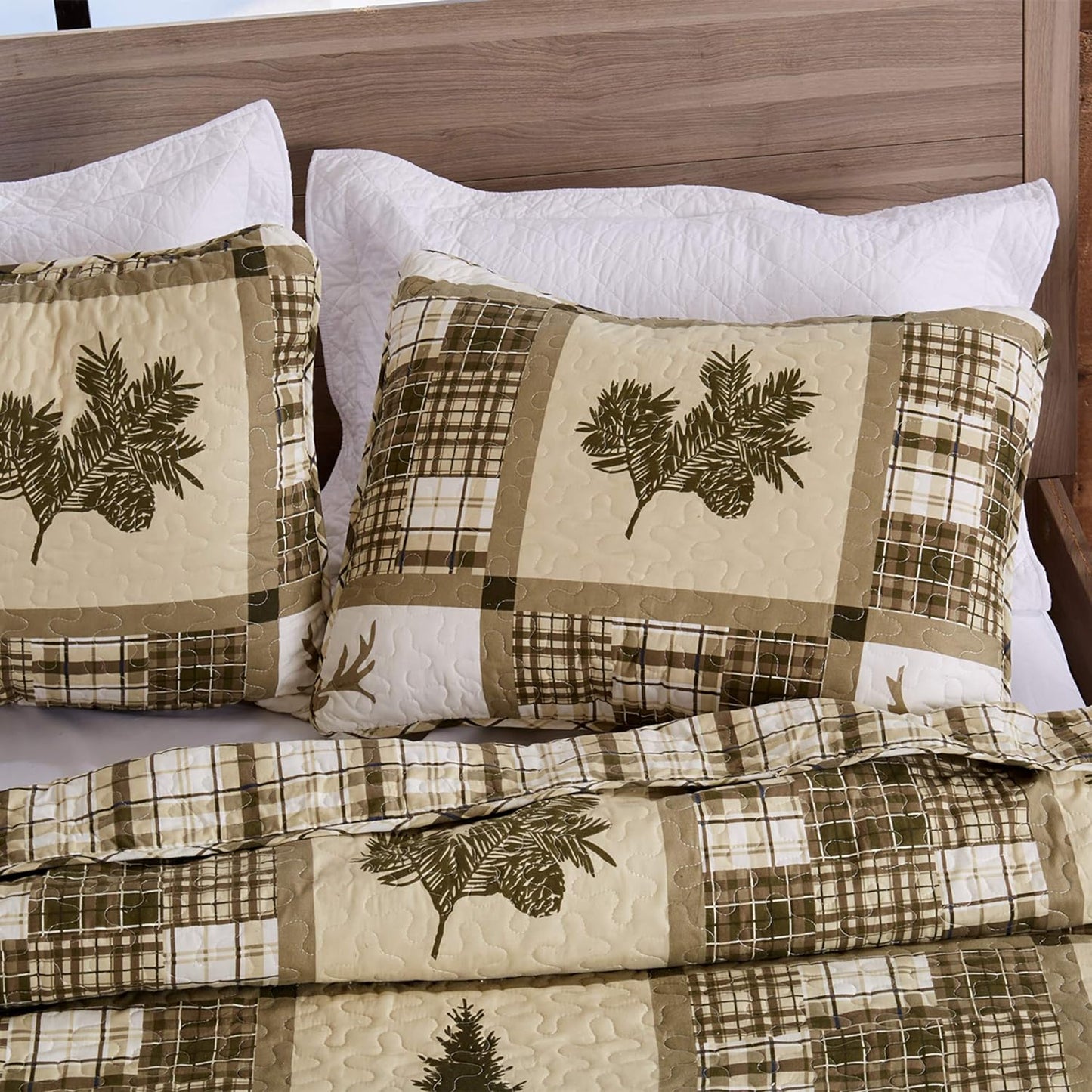 Stonehurst Plaid Patchwork 3 Piece Bedding Quilt Set