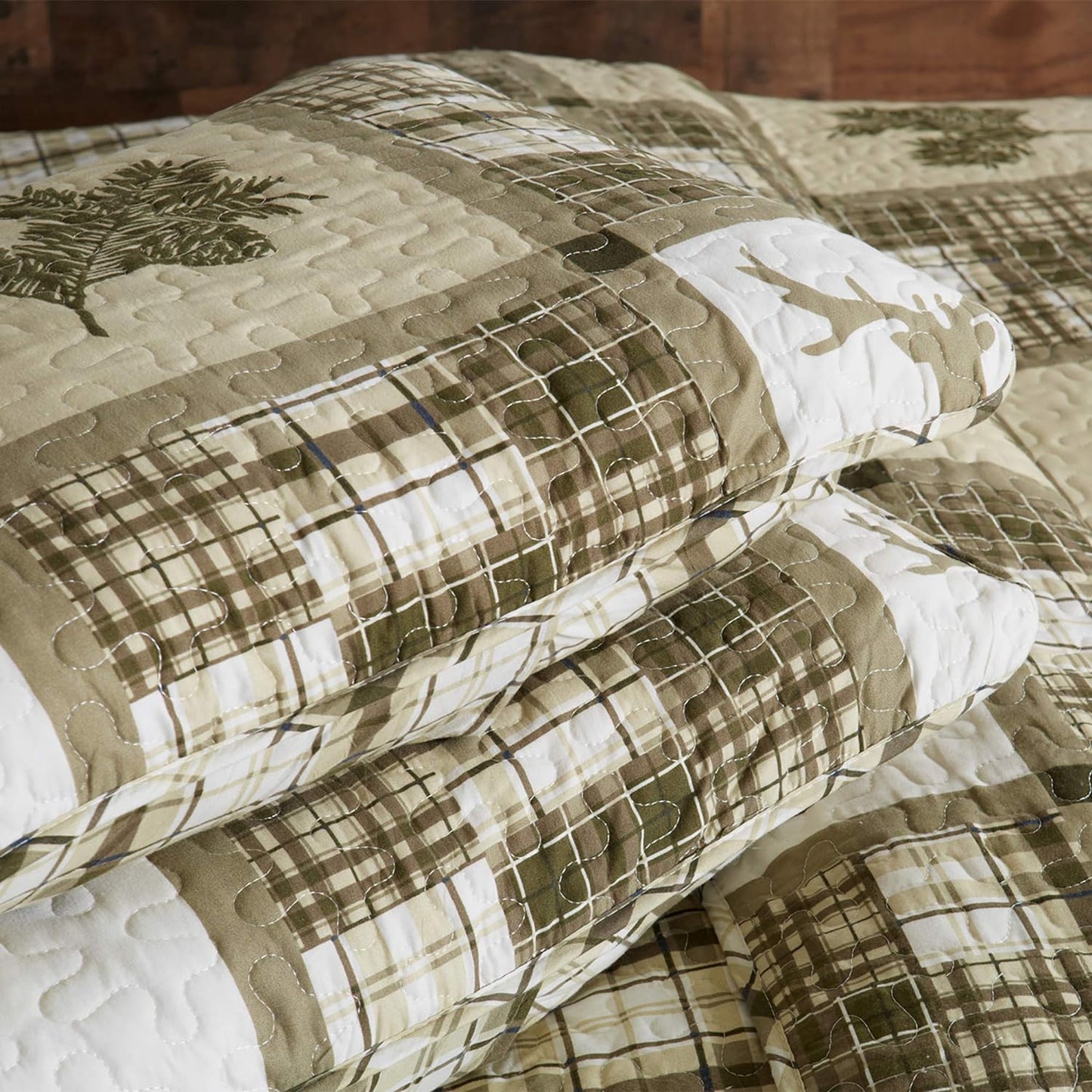 Stonehurst Plaid Patchwork 3 Piece Bedding Quilt Set