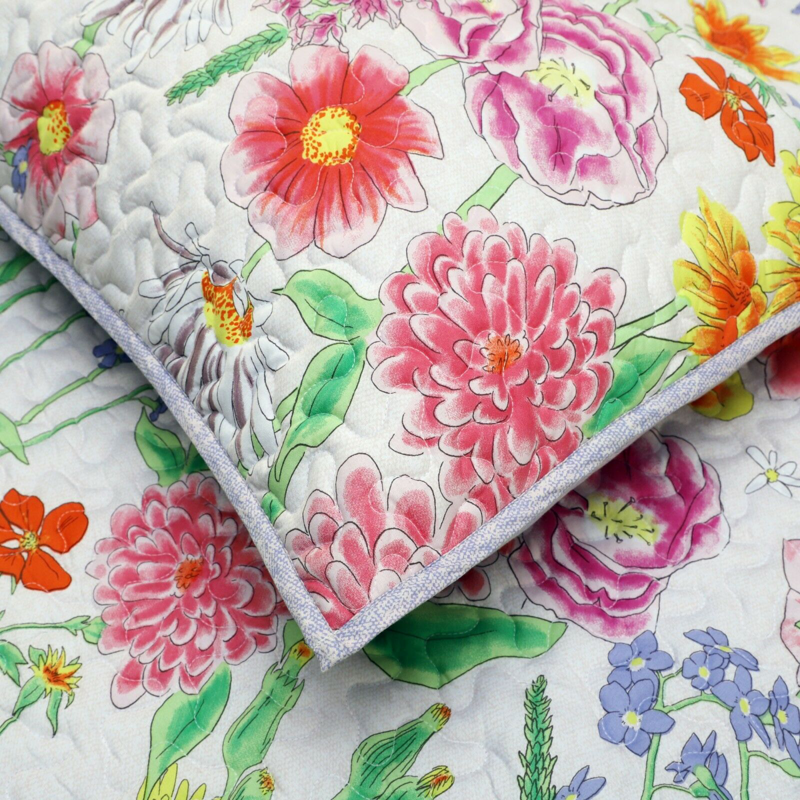 Floral Garden Reversible 3 Piece Bedding Quilt Set