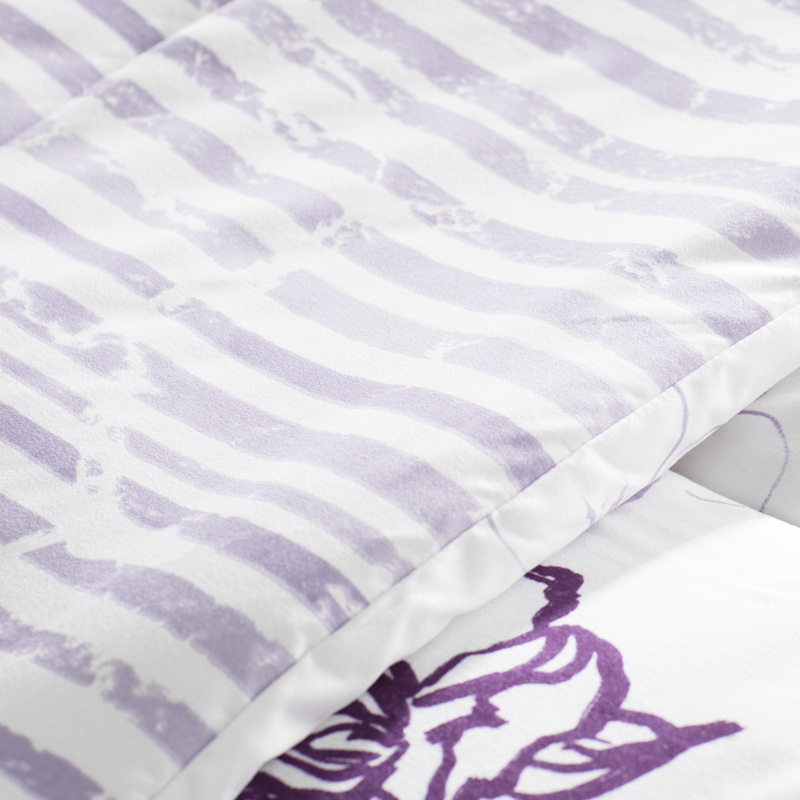Purple Floral 7 Piece Comforter Set