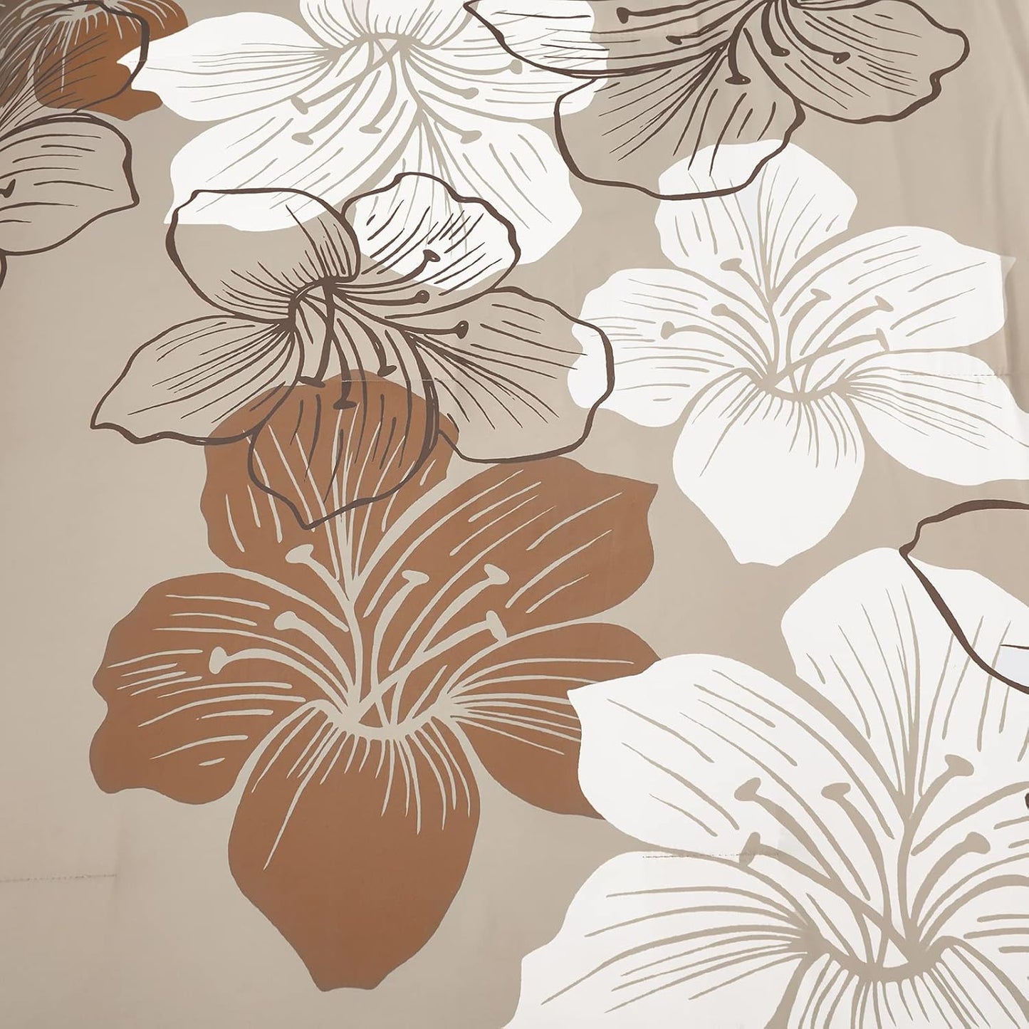 Taupe Bohemian Floral 3 Piece Comforter Set