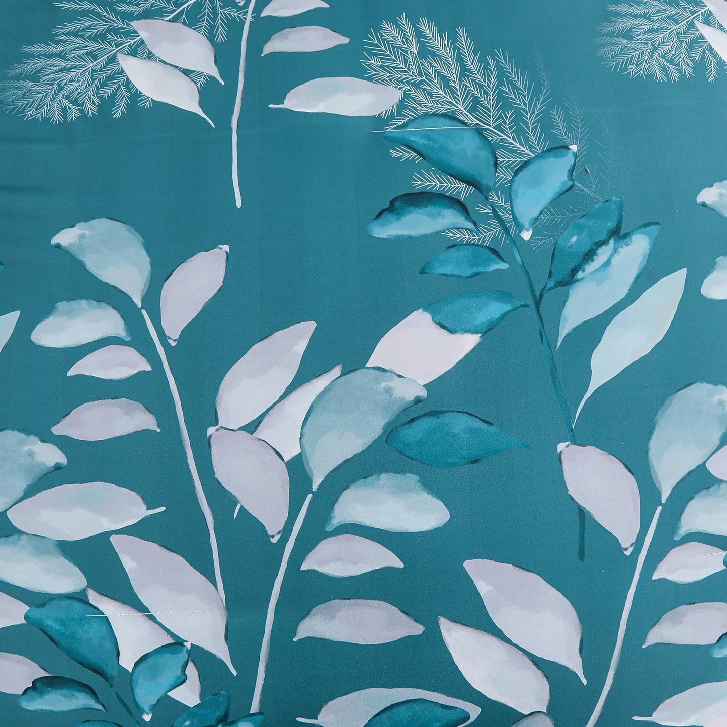 Botanical Teal Leaves 3 Piece Comforter Set