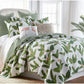 Tropical Green Leaves 3 Piece Quilt Set