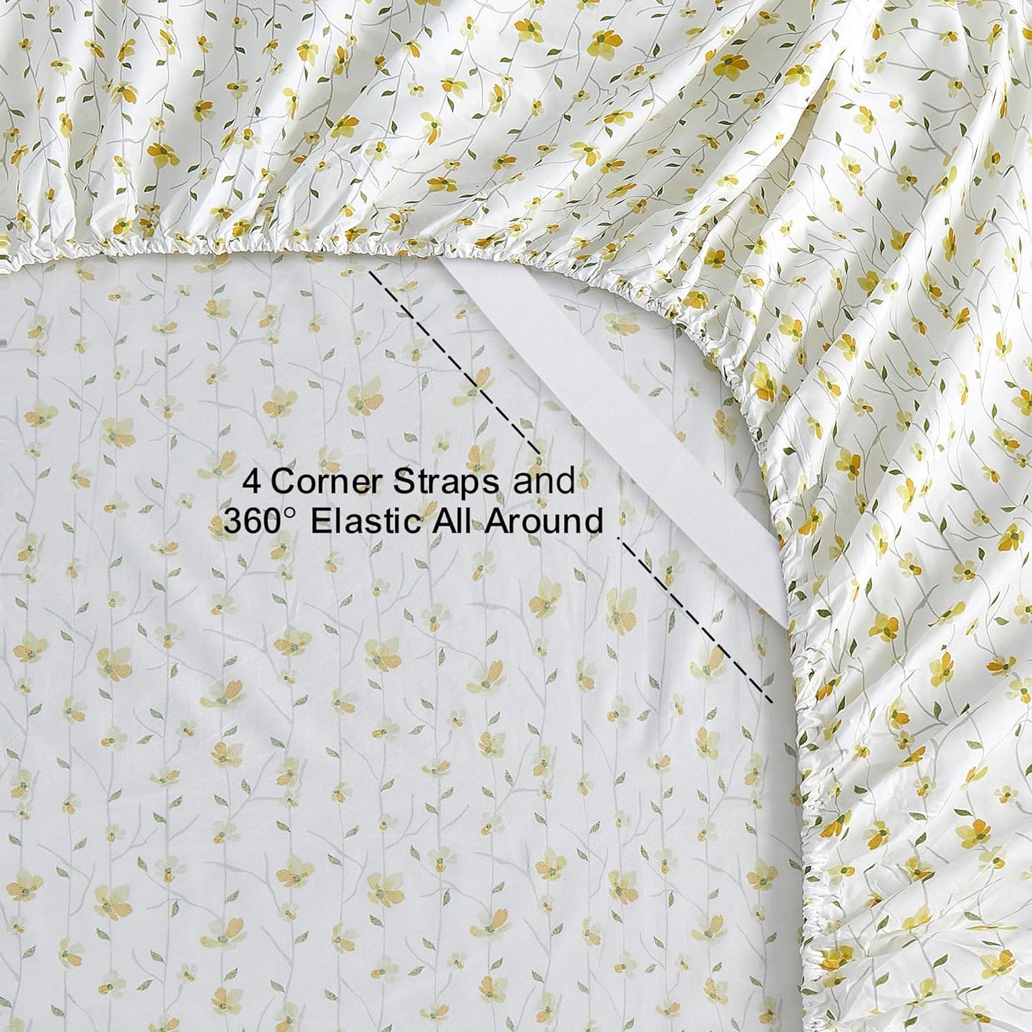 Ensemble de draps 4 pièces à poche profonde vert sauge