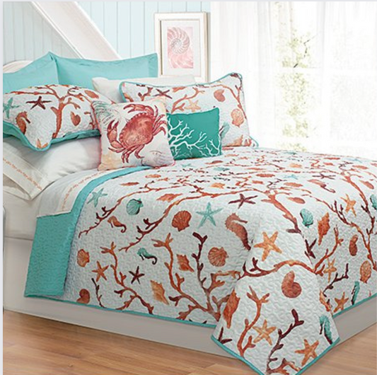 Ocean Club Reversible 5 Piece Quilt Set