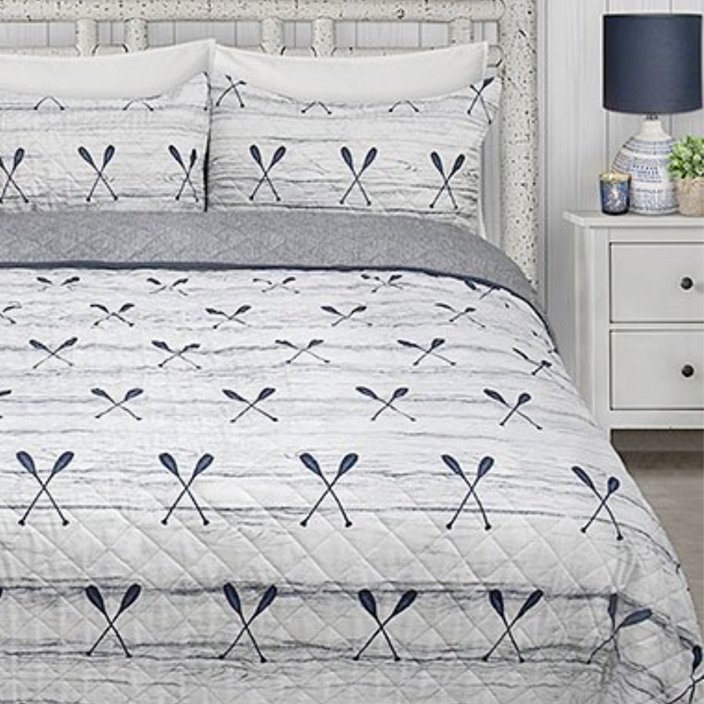 Canoe Reversible 3 Piece Bedding Quilt Set