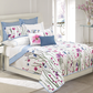 Pink / Blue Floral Reversible 3 Piece Bedding Quilt Set